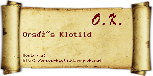 Orsós Klotild névjegykártya