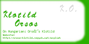klotild orsos business card